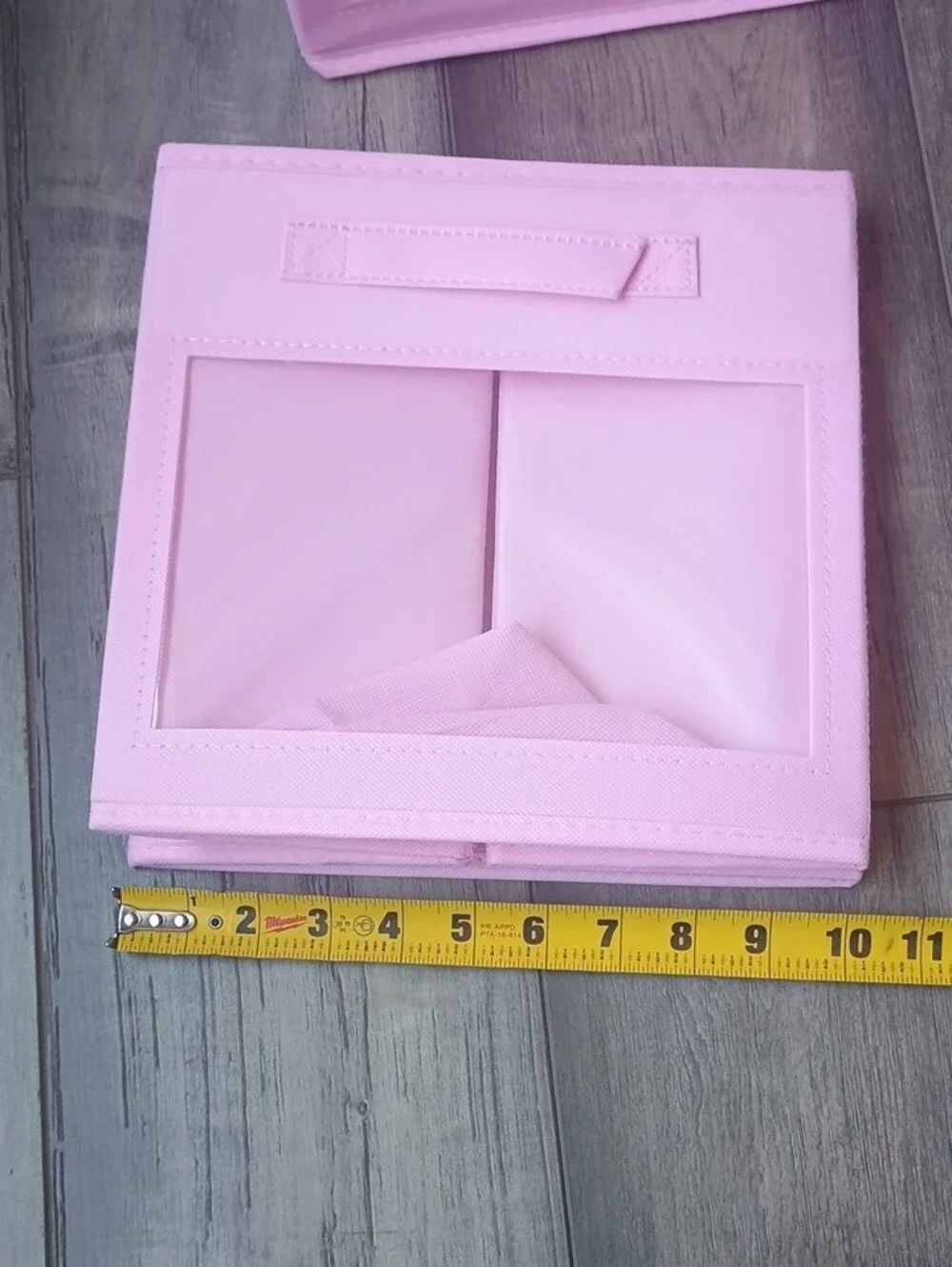 Pink Fabric Storage Bin Foldable  (Set Of 10)